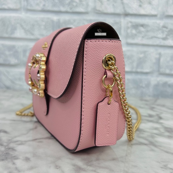 Coach Gemma Crossbody With Jeweled Buckle In Powder Pink Multi - Picture 4 of 11